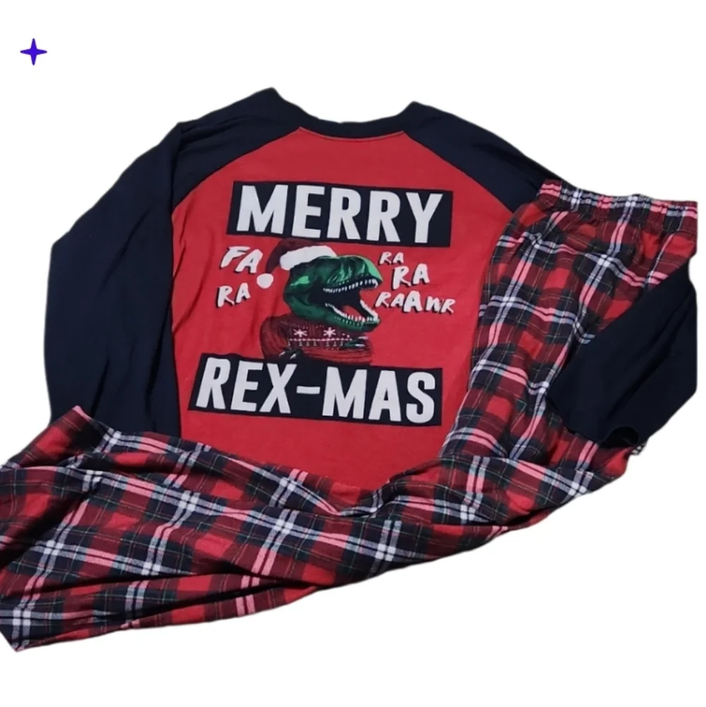 10/12 Christmas t- Rex pjs childrens place - Picture 1 of 2